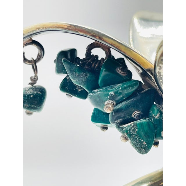 Rare Emilia Castillo Silver-Plated Malachite Jewelry Holder, Mexico, 1980s For Sale - Image 13 of 18