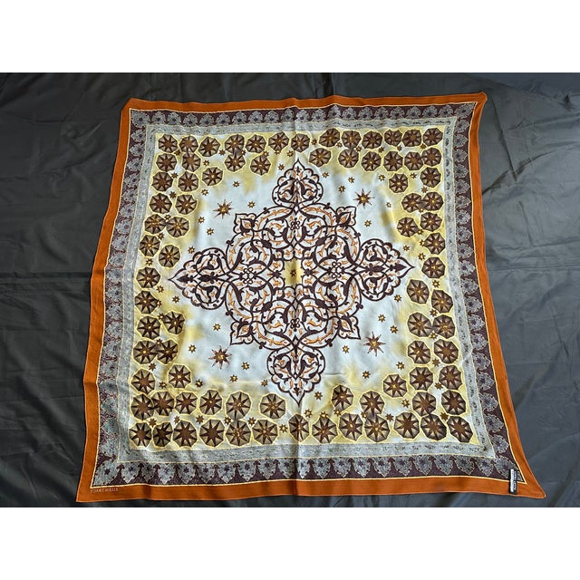 Purple Vintage Silk Scarf Designer Textile For Sale - Image 8 of 12