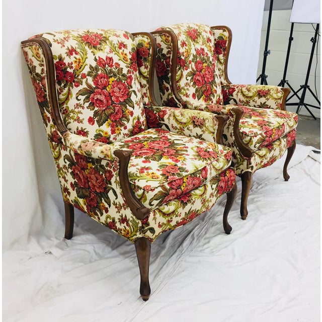 Vintage Floral Chintz Armchairs A Pair Chairish