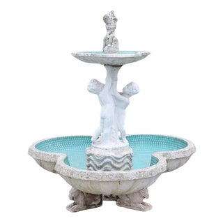 Neoclassical Garden Fountain with Statue, Early 20th Century For Sale