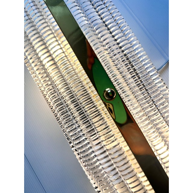 2020s Contemporary Diamanted Rectangular Murano Glass Chromed Wall Sconces - Set of Two For Sale - Image 5 of 6