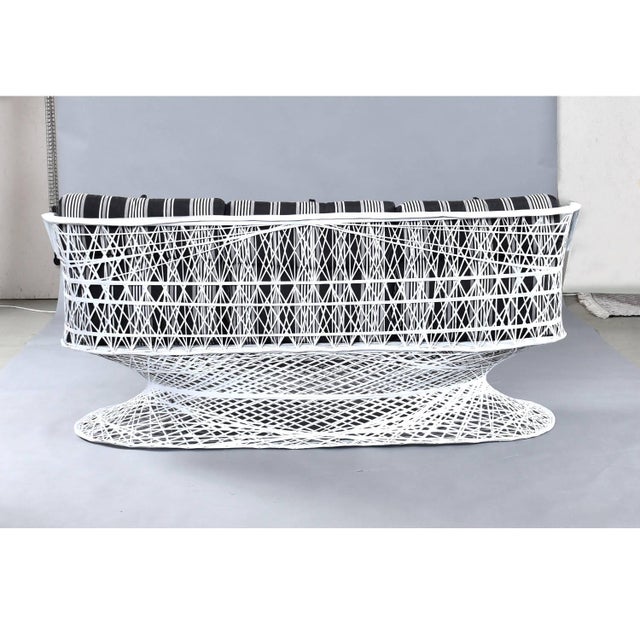 Restored Russell Woodard Spun Fiberglass Vintage Outdoor Sofa For Sale - Image 12 of 14
