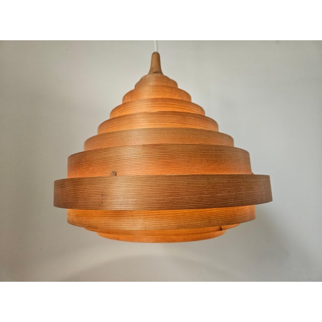 Mid-Century Veneer Pendant in the style of Hans-Agne Jakobsson, Denmark, 1970s For Sale - Image 8 of 15