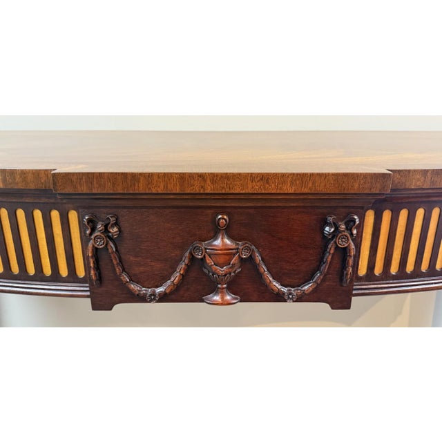 Vintage Henkel Harris Flamed Mahogany Adams Style Console Table Model No. 5758 For Sale - Image 11 of 17