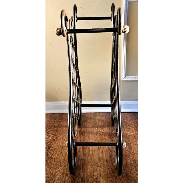 20th Century French Wrought Iron and Brass Wine Rack For Sale - Image 4 of 8
