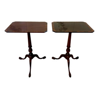 Vintage Figured Mahogany Side Tables, 1920, Set of 2 For Sale
