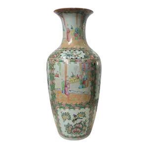 Antique Late 19th Century Chinese Rose Medallion Shouldered Vase