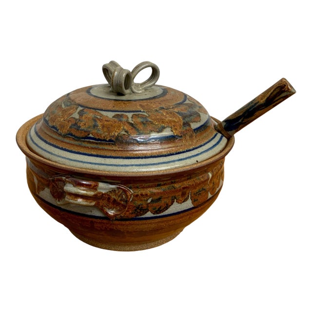 60's Stoneware Soup Tureen For Sale