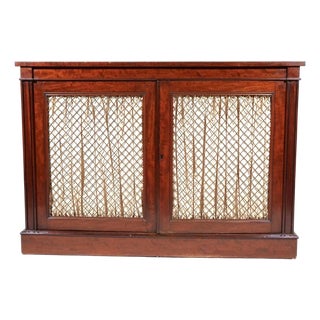 Regency Style Mahogany Two Door Sideboard With Lattice Grill Doors For Sale