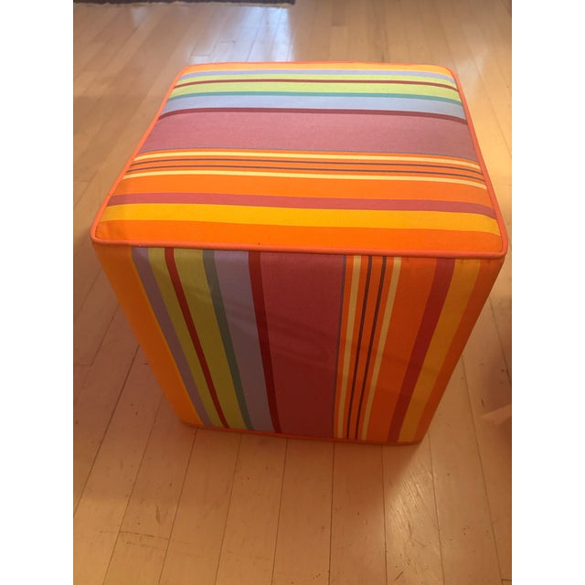 Les Toiles Du Soleil Sunbrella Pouf Bonbon Plume For Sale In New York - Image 6 of 6