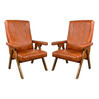 Vintage Reclining Chairs, 1950s, Set of 2 For Sale