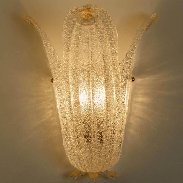 Gold Murano Glass Wall Sconce in the style of Barovier & Toso, Italy, 1970s For Sale - Image 8 of 15