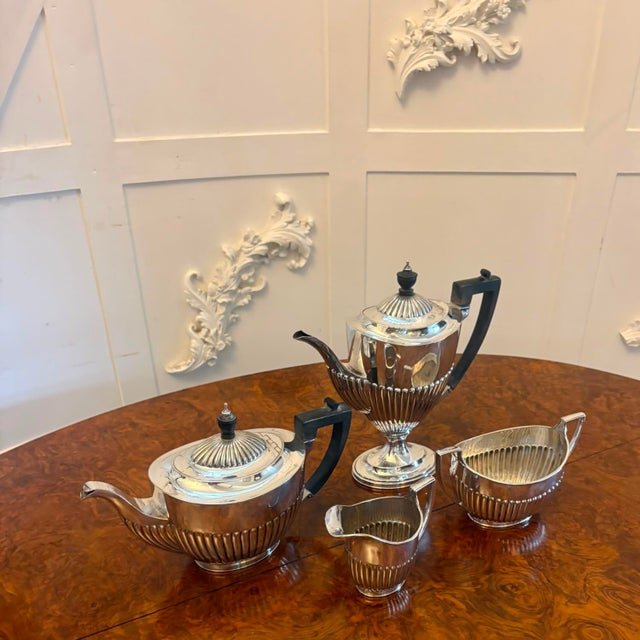 Antique Edwardian Silver Plated Tea and Coffee Set, 1900, Set of 4 For Sale - Image 18 of 18