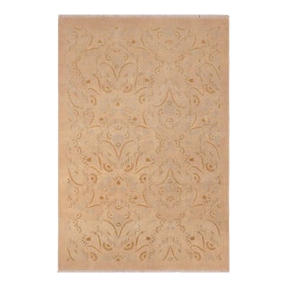Boho Chic Tan/Brown Wool Rug - 6'0'' X 9'2'' For Sale