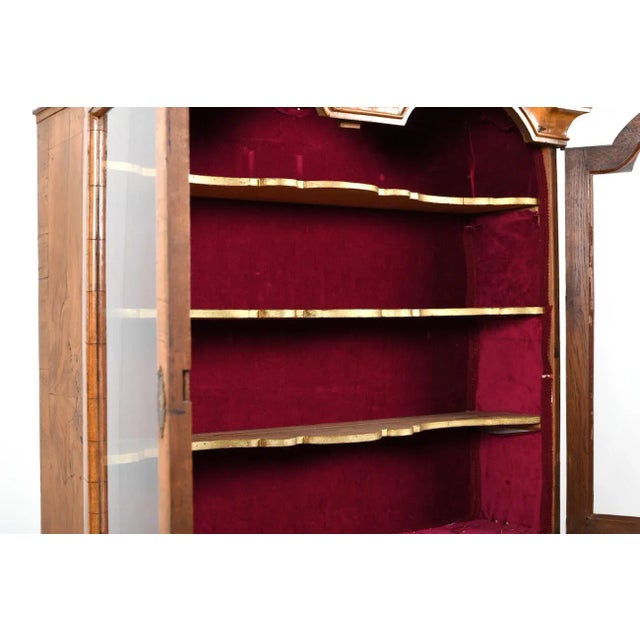 Wood Antique Walnut Vitrine Cabinet For Sale - Image 7 of 13