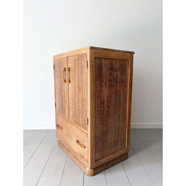 Limed Oak Tallboy Cabinet with Drawers, Great Britain, 1930s For Sale - Image 4 of 11