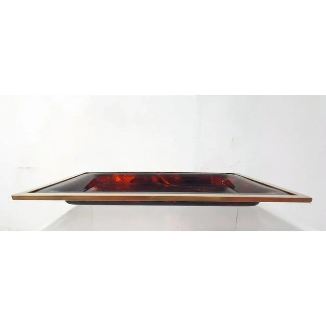Brown Tray in Faux Tortoise Acrylic Glass, Italy, 1970s For Sale - Image 8 of 10