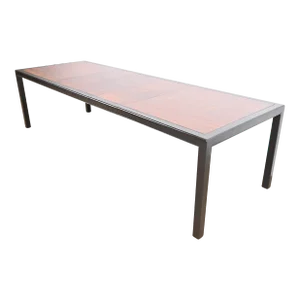 Dunbar Style Rosewood and Black Lacquered Extension Dining Table, Newly Refinished