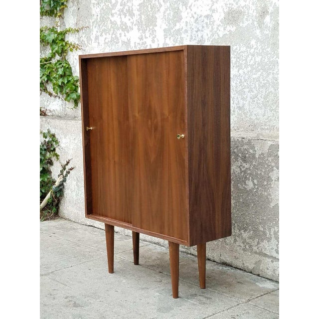 Mid-Century Modern Van Ness Multi-Purpose Cabinet in Walnut For Sale - Image 3 of 5