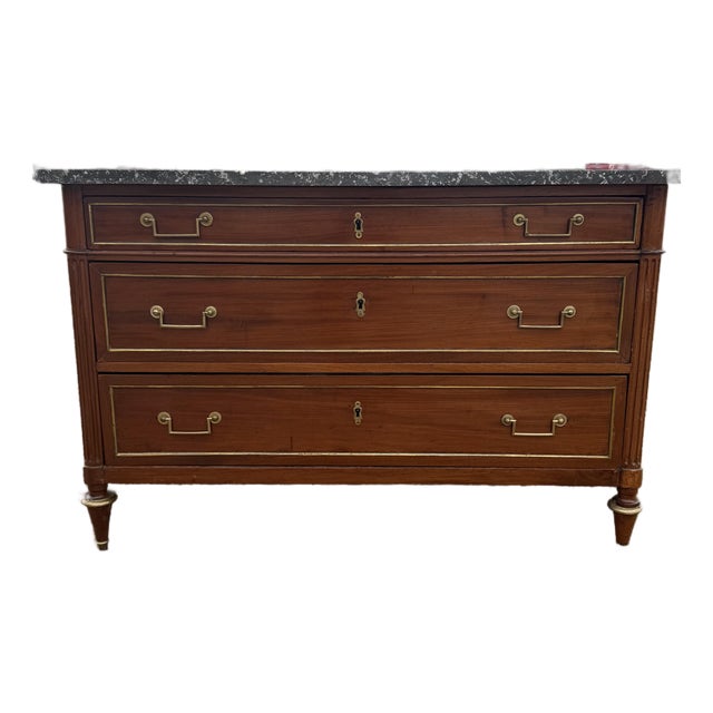 19th Century Louis XVI Marble Top Chest of Drawer / Commodes For Sale