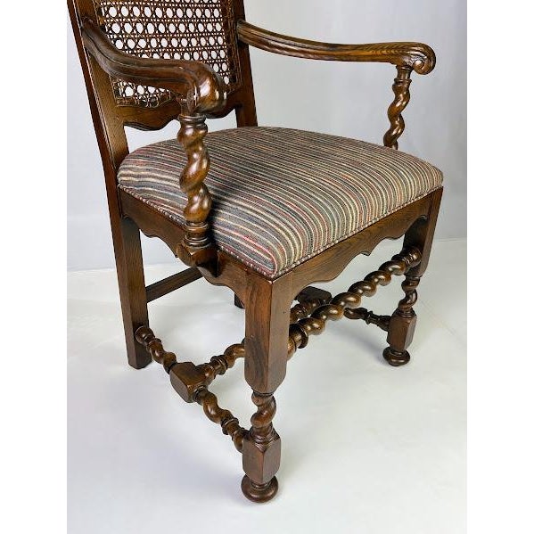 Baker Furniture Jacobean Style Barley Twist Dining Chairs - Set of 6 For Sale - Image 6 of 16