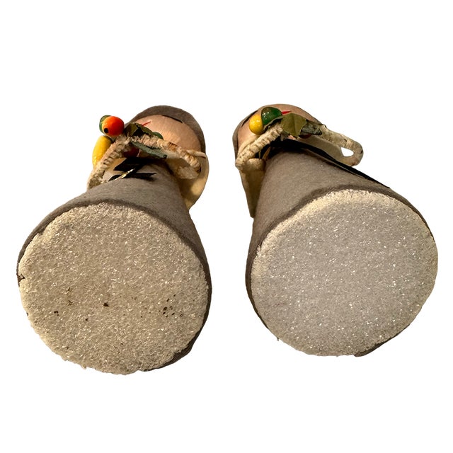 Mid 20th Century Mid-Century Handmade Folk Art Pilgrim Thanksgiving Figures—a Pair For Sale - Image 5 of 8