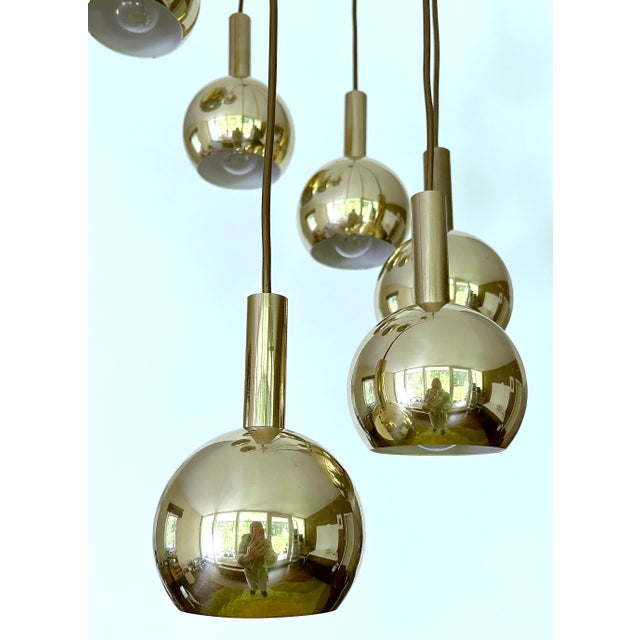Space Age Pendant Light in Brass from Staff Leuchten, 1970s For Sale - Image 12 of 17