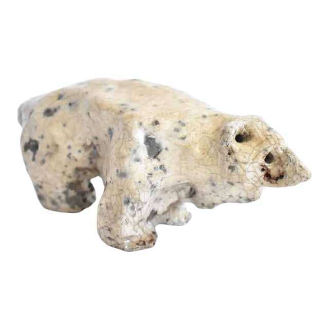 Enamel and Metal Polar Bear Sculpture For Sale