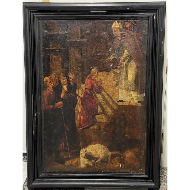 Spanish School Artist, The Presentation of the Virgin in the Temple, 1550, Oil Painting For Sale - Image 8 of 12