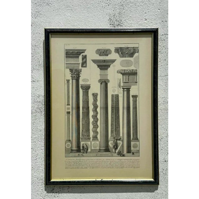 Traditional Vintage Regency Columns Engraving For Sale - Image 3 of 5