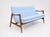 Mid-century-style sofa. The sofa was made in the style of Ib Kofod-Larsen. The sofa is stained a light walnut, matte...