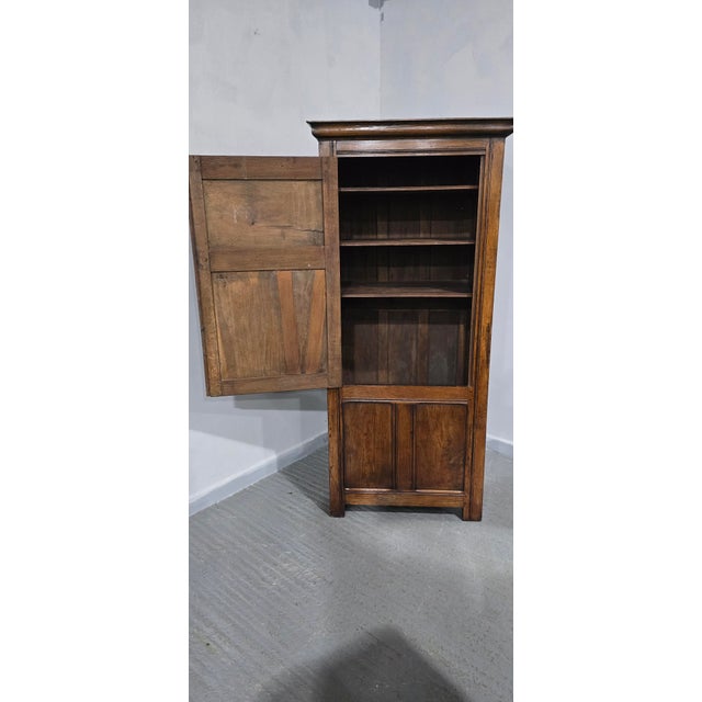 Oak Food Cupboard with Iron Hinges and Handles, 1920 For Sale - Image 3 of 14