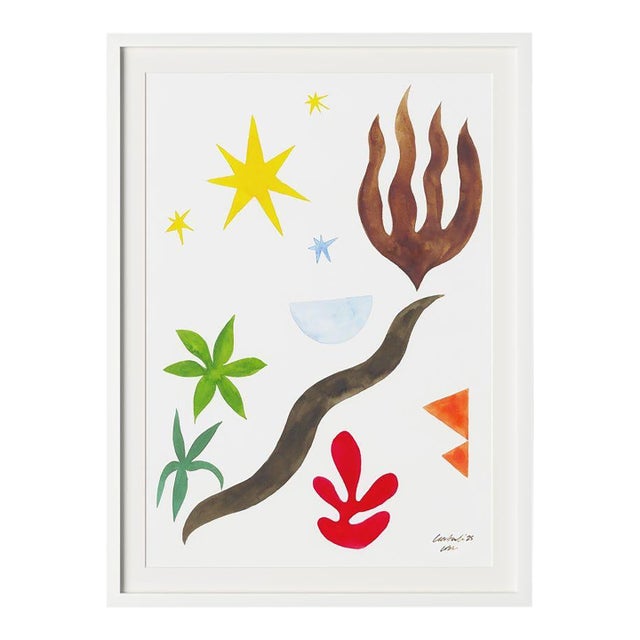 Matisse Doodles by Lia Burke Libaire in White Frame, Medium Art Print on Paper For Sale
