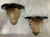 Bunny Williams Home Pair of Vintage Brass Clam Shell Sconces With Black Wood Shelves for Nautical, Palm Beach Regency & Grandmillennial Styles+ See Pics! For Sale - Image 4 of 11