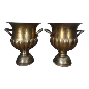 Pair of Vintage Italian Brass Wine or Champagne Coolers
