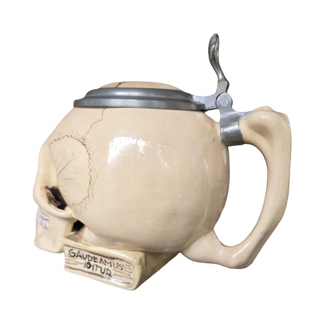 Early 20th Century Early 20th Century Porcelain Skull Stein For Sale - Image 5 of 8