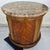 Vintage Round Brown Marble Top Drum Side End Center Table With Storage Cabinet For Sale - Image 9 of 13