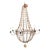 1970s Large Regency Style Beaded Wood and Copper Chandelier For Sale - Image 5 of 7