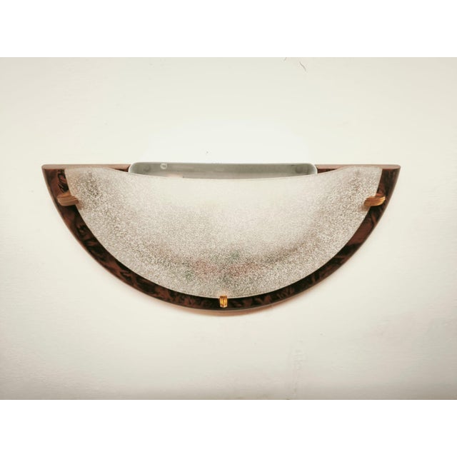 Wall Lamp in Briar Root with Decorated Glass, 1980s For Sale - Image 6 of 9