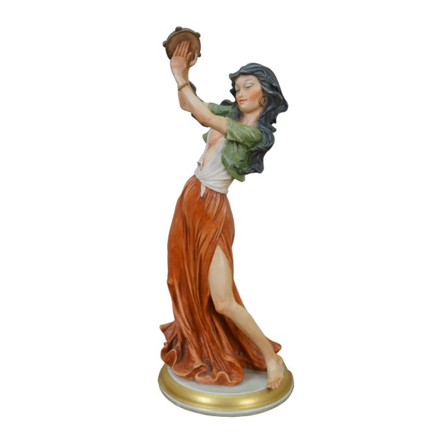 Vintage 20th-century Italian ceramic Gypsy Dancer figurine designed by Giuseppe Armani (b. 1935 - d. 2006). Depicts a...