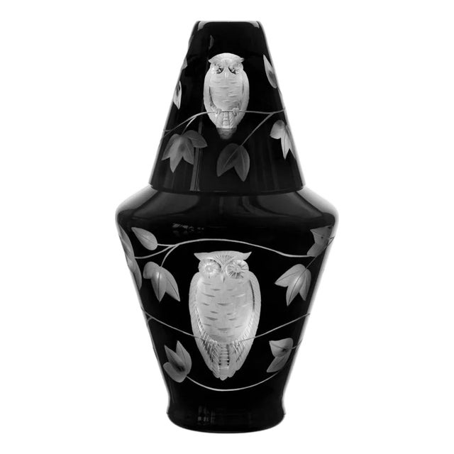 ARTEL Night Owl Bedside Decanter in Black - 2 Pieces For Sale