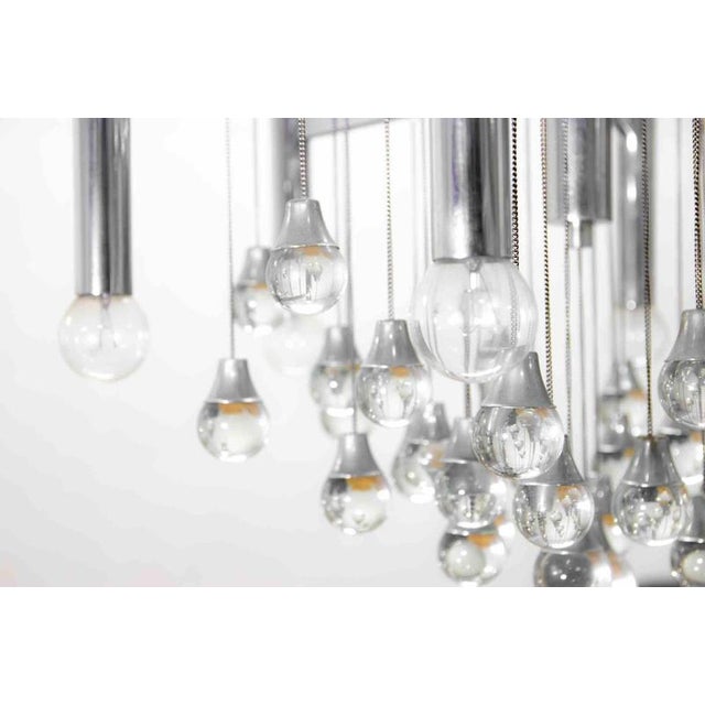 Chandelier in Glass and Chrome by Angelo Gaetano Sciolari, 1970s For Sale - Image 6 of 7