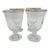 Vintage Silver-Rimmed Clear Glass Wine Goblets - Set of 4 For Sale