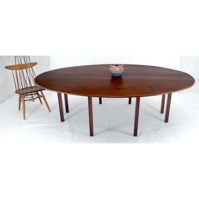 Brown Solid Walnut Very Fine Large 8' Long Console 24" Drop Leaf Dining Console Table For Sale - Image 8 of 11