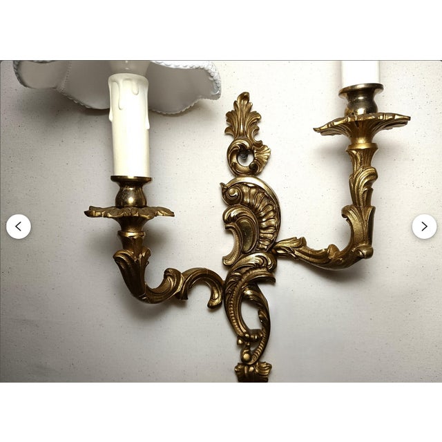 Gold Wall Lights in Gilded Bronze, 1960s, Set of 2 For Sale - Image 8 of 10