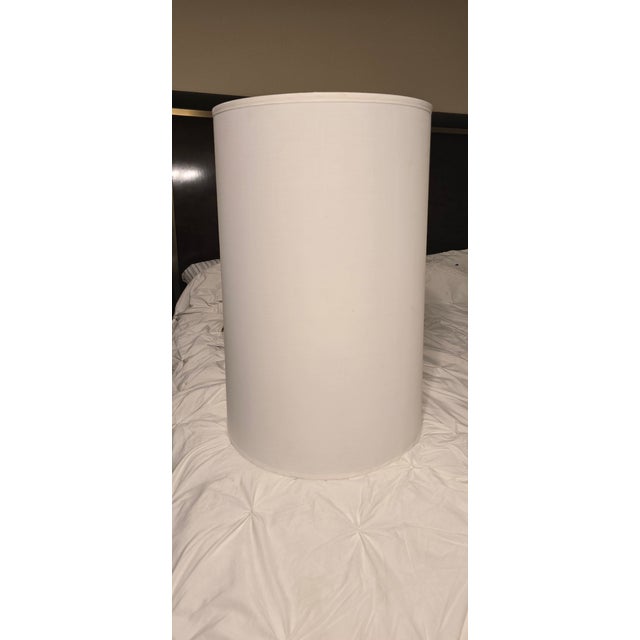 Elegent Mid Century Modern Acylic Lamps and shades. 45.5 in Tall 6.5. in Base