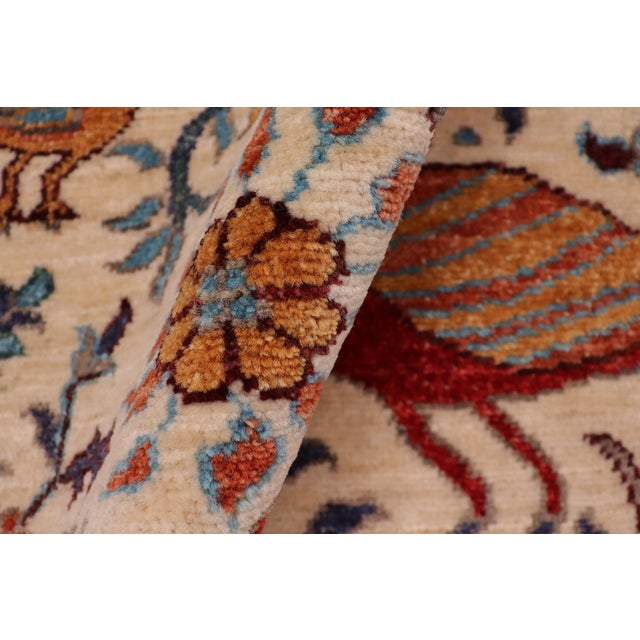 Textile Beautiful Ziegler Beige/Blue Wool Runner Rug- 2'0'' X 4'11'' For Sale - Image 7 of 10
