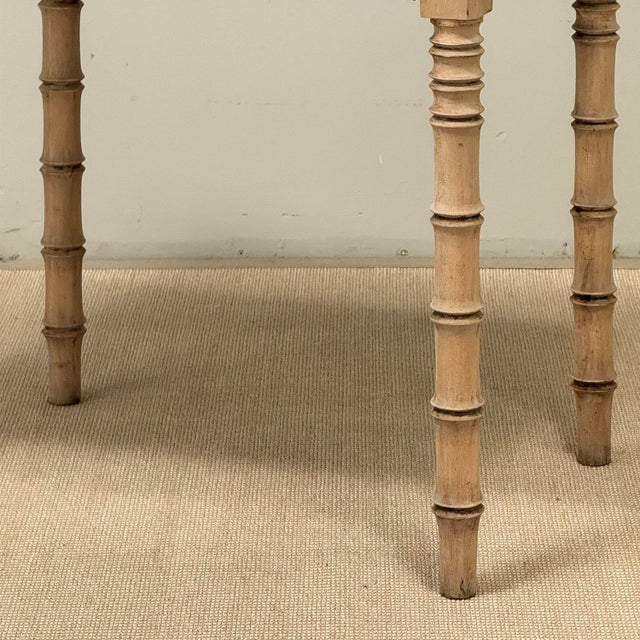 19th Century French Stripped Pine Faux Bamboo End Table With Drawer For Sale - Image 9 of 18