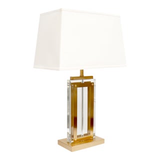 Pasargad Home Astoria Acrylic & Steel Table Lamp For Sale