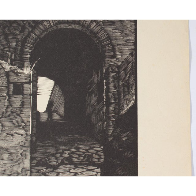 1930s “Pompei - Nola Gate” Woodcut Print by Nino Finamore For Sale - Image 4 of 8